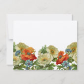 Rustieke papavers en korenbloemen bewerkbaar notitiekaartje (Achterkant)