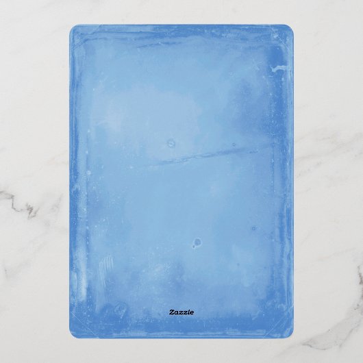 Rustieke Papel Picado Blauw Zilver Quinceañera Folie Uitnodiging (Achterkant)