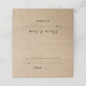 rustieke papieren bruiloft plaatskaartje (Buitenkant ongevouwen)