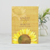 Rustieke Papyrus Waterverf Zonnebloemen Bruiloft Kaart (Staand voorkant)