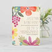 Rustieke Paradijs Waterverf Wijngaard Bruiloft Kaart (Staand voorkant)