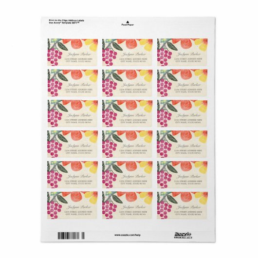 Rustieke Paradise Adresetiketten Etiket (Full Sheet)