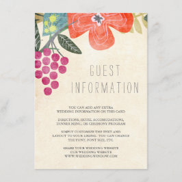 Rustieke Paradise Wedding Insert Kaart