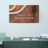 Rustieke parels en schuur hout landelijke bruiloft spandoek (Beurs)