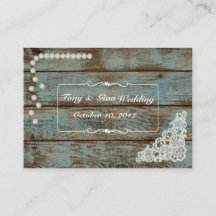 Rustieke Parels & Lace Wedding RSVP Kaart