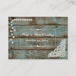 Rustieke Parels & Lace Wedding RSVP Kaart