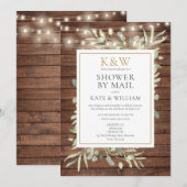 Rustieke paren douche per post lange afstand kaart (Voorkant / Achterkant)