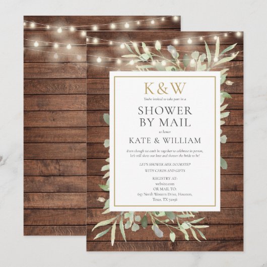 Rustieke paren douche per post lange afstand kaart (Voorkant / Achterkant)