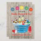 Rustieke partij Drink uitnodigingen (Voorkant / Achterkant)