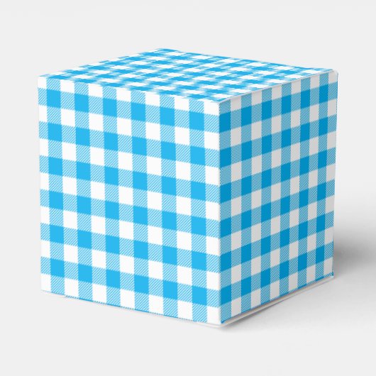 Rustieke Party Blue Plaid Gingham Country Wedding Bedankdoosjes (Achterkant)