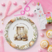 Rustieke Pasen Beige Gepersonaliseerde familienaam Papieren Bordje (Feest)