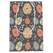 Rustieke Pasen Gift Bag – Donker Pastelei Patroon Medium Cadeauzakje (Voorkant)