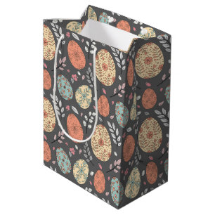 Rustieke Pasen Gift Bag – Donker Pastelei Patroon Medium Cadeauzakje