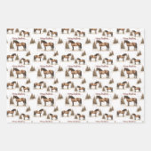 Rustieke Paso Fino Paard Vrolijke Kerstwinter Inpakpapier Vel (Voorkant)