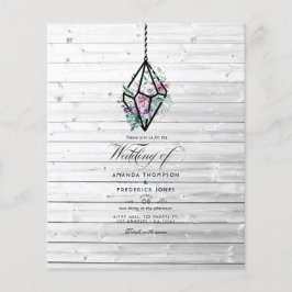 Rustieke Pastel Bloem Terrarium Tuin Bruiloft Flyer