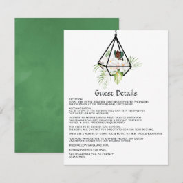 Rustieke Pastel Bloem Terrarium Tuin Bruiloft Informatiekaartje
