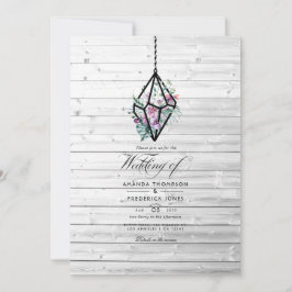 Rustieke Pastel Bloem Terrarium Tuin Bruiloft Kaart