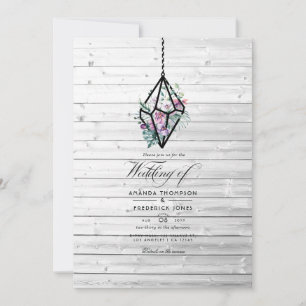 Rustieke Pastel Bloem Terrarium Tuin Bruiloft Kaart