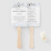 Rustieke Pastel Botanics Bruiloft Hand Fan Handwaaier (Voorkant en achterkant)