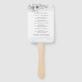Rustieke Pastel Botanics Bruiloft Hand Fan Handwaaier (Achterkant)