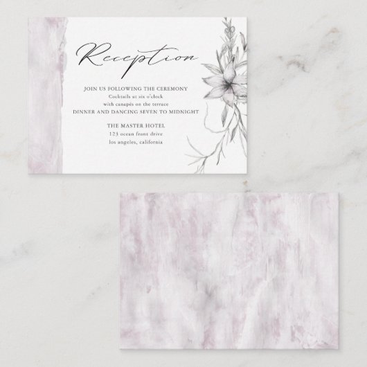 Rustieke Pastel Botanics bruiloft receptie kaart (Voorkant / Achterkant)