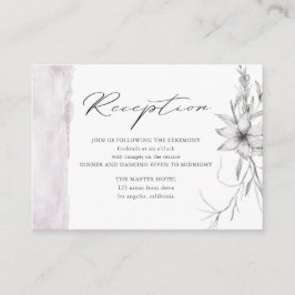 Rustieke Pastel Botanics bruiloft receptie kaart