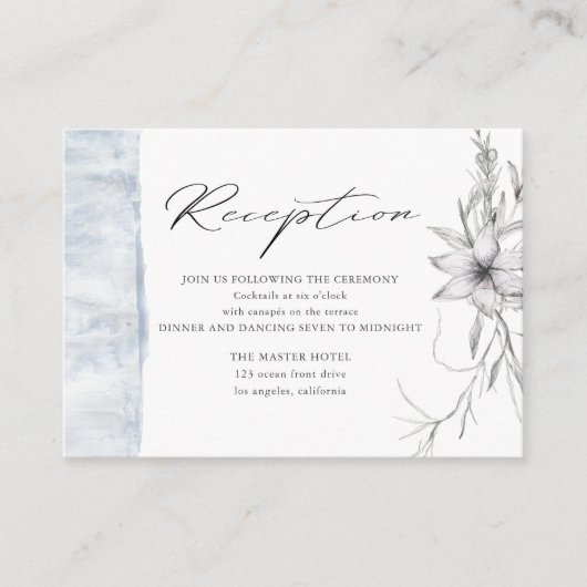 Rustieke Pastel Botanics bruiloft receptie kaart (Voorkant)