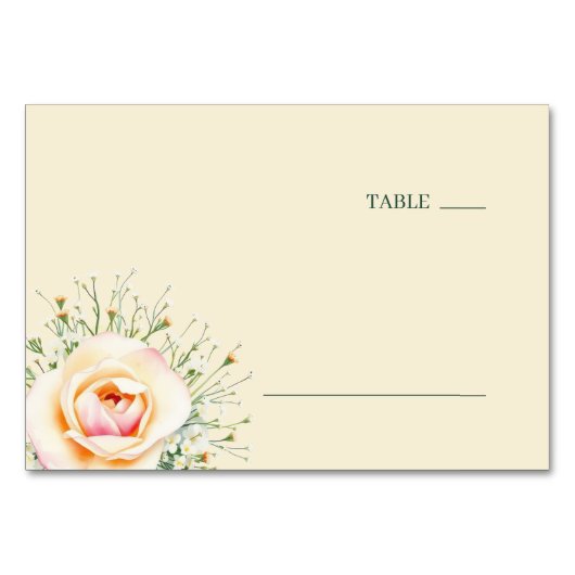 Rustieke Pastel Botanische Roos Kaart (Voorkant)