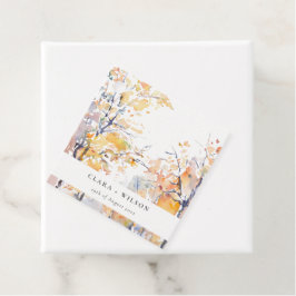 Rustieke Pastel Geel Herfst Herfst Landschap Bruil Bedankjes Labels