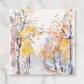 Rustieke Pastel Geel Herfst Herfst Landschap Bruil Bedankjes Labels (Achterkant)