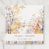 Rustieke Pastel Geel Herfst Herfst Landschap Bruil Bedankjes Labels (Voorkant)