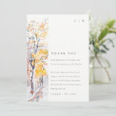 Rustieke Pastel Geel Herfst Herfst Landschap Bruil Bedankkaart (Staand voorkant)