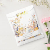 Rustieke Pastel Geel Herfst Herfst Landschap Bruil Bedankzakje (Gezegeld)