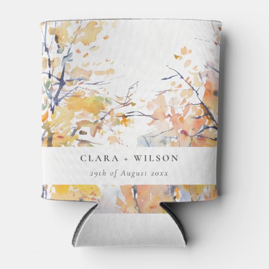 Rustieke Pastel Geel Herfst Herfst Landschap Bruil Blikjeskoeler (Voorkant)