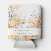 Rustieke Pastel Geel Herfst Herfst Landschap Bruil Blikjeskoeler (Achterkant)