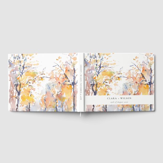 Rustieke Pastel Geel Herfst Herfst Landschap Bruil Gastenboek (Volledig)