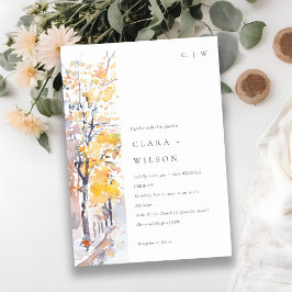 Rustieke Pastel Geel Herfst Herfst Landschap Bruil Kaart