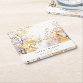 Rustieke Pastel Geel Herfst Herfst Landschap Bruil Kartonnen Onderzetters (Schuin)