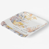 Rustieke Pastel Geel Herfst Herfst Landschap Bruil Papieren Bordje (Gebogen)