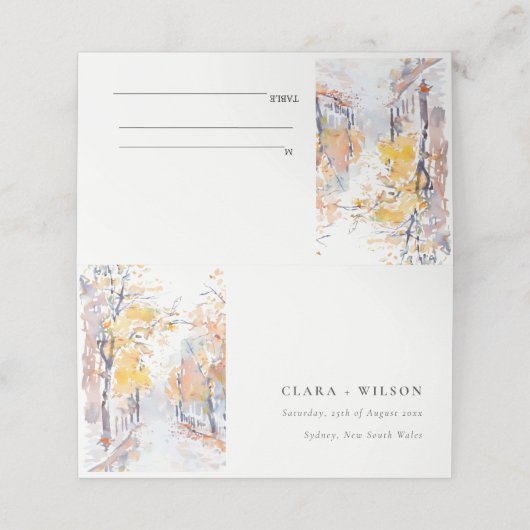 Rustieke Pastel Geel Herfst Herfst Landschap Bruil Plaatskaartje (Buitenkant ongevouwen)