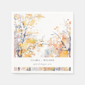Rustieke Pastel Geel Herfst Herfst Landschap Bruil Servet (Voorkant)