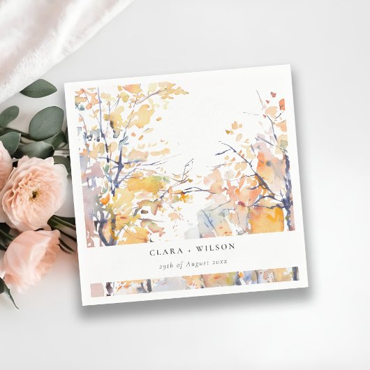 Rustieke Pastel Geel Herfst Herfst Landschap Bruil Servet