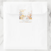 Rustieke Pastel Geel Herfst Herfst Landschap Bruil Vierkante Sticker (Tas)