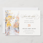 Rustieke Pastel Herfst Herfst Landschap Bruiloft Save The Date (Voorkant)