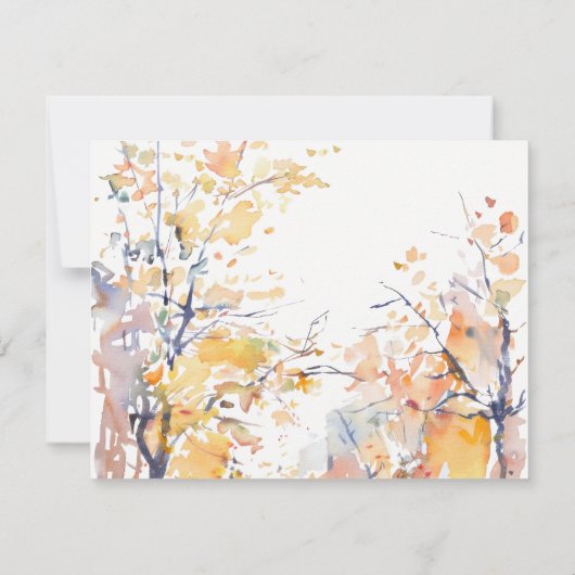 Rustieke Pastel Herfst herfstlandschap bruiloft RSVP Kaartje (Achterkant)