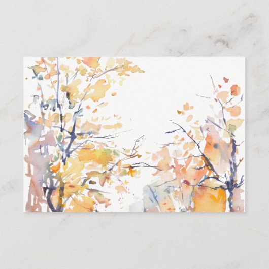 Rustieke pastel herfst landschap bruiloft receptie informatiekaartje (Achterkant)