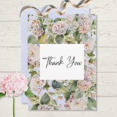 Rustieke Pastel Hydrangea Floral Monogram Periwink Bedankkaart
