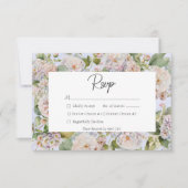 Rustieke Pastel Hydrangea Floral Monogram Periwink RSVP Kaartje (Voorkant)