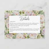 Rustieke Pastel Hydrangea Floral Monogram Sage Gro Informatiekaartje (Voorkant)