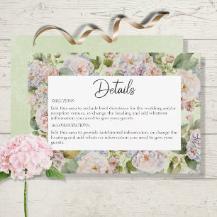 Rustieke Pastel Hydrangea Floral Monogram Sage Gro Informatiekaartje